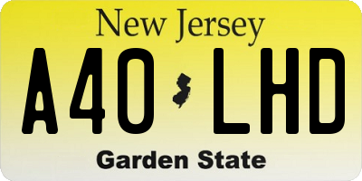 NJ license plate A40LHD