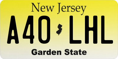 NJ license plate A40LHL
