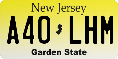 NJ license plate A40LHM