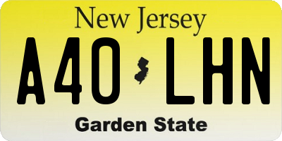 NJ license plate A40LHN