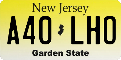 NJ license plate A40LHO