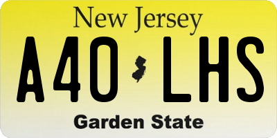 NJ license plate A40LHS