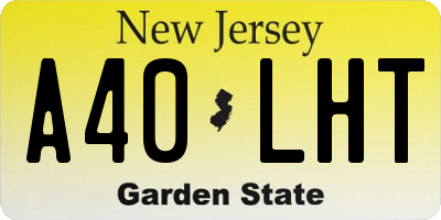 NJ license plate A40LHT