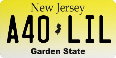 NJ license plate A40LIL