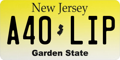 NJ license plate A40LIP