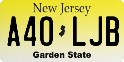 NJ license plate A40LJB