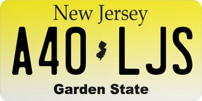 NJ license plate A40LJS