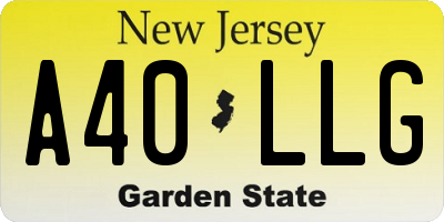 NJ license plate A40LLG