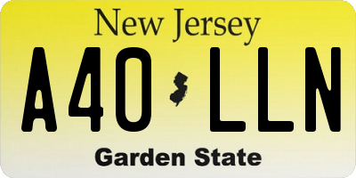 NJ license plate A40LLN