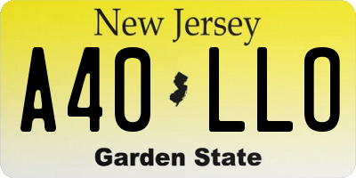 NJ license plate A40LLO