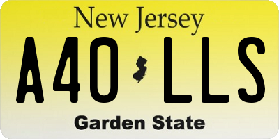 NJ license plate A40LLS