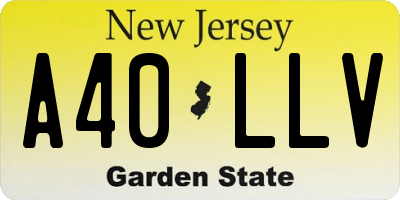 NJ license plate A40LLV