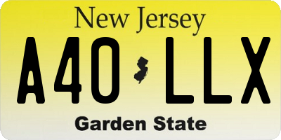 NJ license plate A40LLX