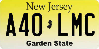 NJ license plate A40LMC