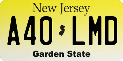 NJ license plate A40LMD