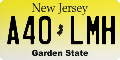 NJ license plate A40LMH
