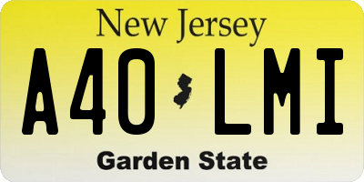 NJ license plate A40LMI