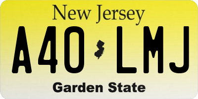 NJ license plate A40LMJ