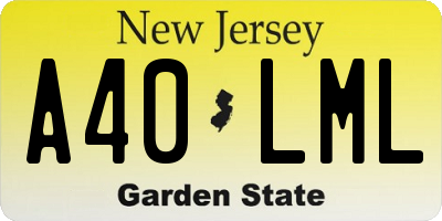NJ license plate A40LML