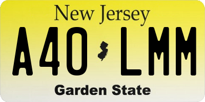 NJ license plate A40LMM