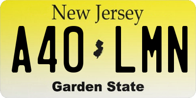 NJ license plate A40LMN
