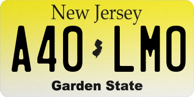 NJ license plate A40LMO
