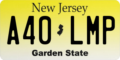 NJ license plate A40LMP