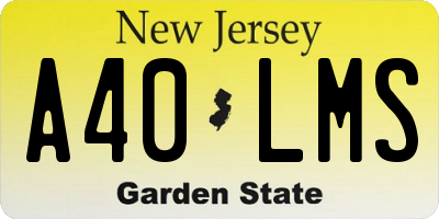 NJ license plate A40LMS