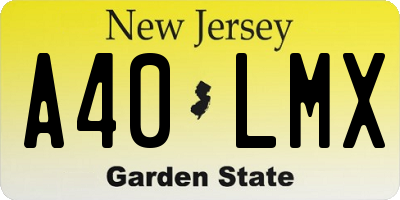 NJ license plate A40LMX
