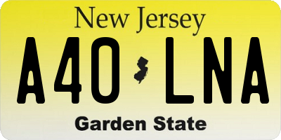 NJ license plate A40LNA