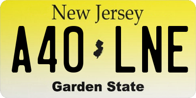 NJ license plate A40LNE