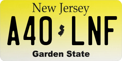 NJ license plate A40LNF
