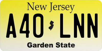 NJ license plate A40LNN