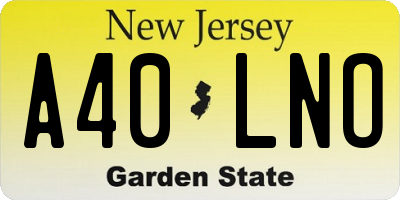 NJ license plate A40LNO