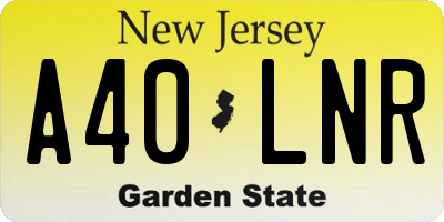 NJ license plate A40LNR