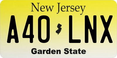 NJ license plate A40LNX