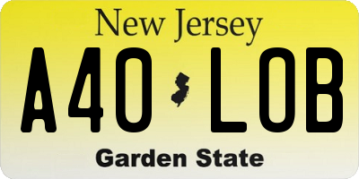 NJ license plate A40LOB
