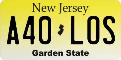 NJ license plate A40LOS