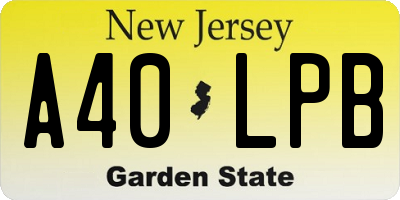 NJ license plate A40LPB