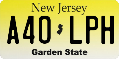 NJ license plate A40LPH