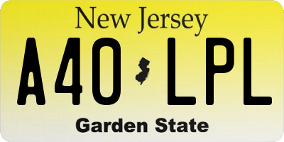 NJ license plate A40LPL