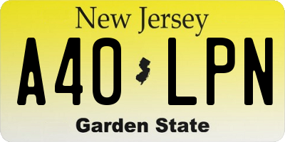 NJ license plate A40LPN