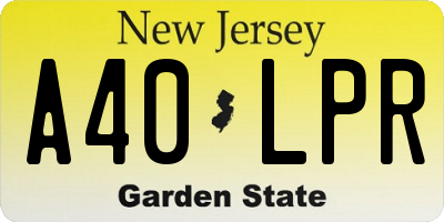 NJ license plate A40LPR