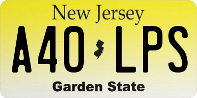 NJ license plate A40LPS
