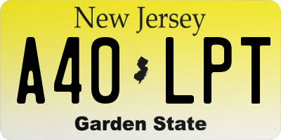 NJ license plate A40LPT