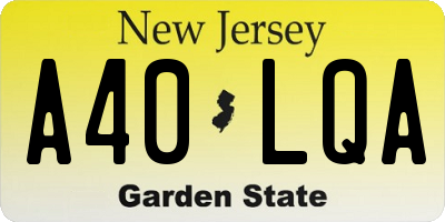 NJ license plate A40LQA