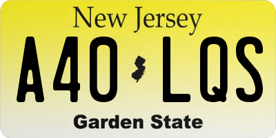 NJ license plate A40LQS