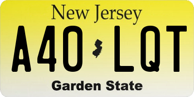 NJ license plate A40LQT
