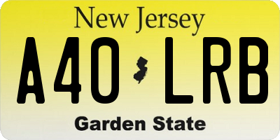 NJ license plate A40LRB