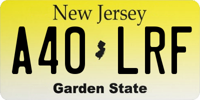 NJ license plate A40LRF